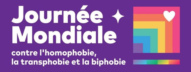 279837937_4987422131294569_8118071717010613096_n Affiche avec écrit "Journée mondiale conitre l'homophobie la transphobie et la biphobie"